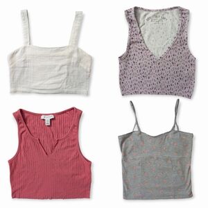Crop Top Bundle Topshop Rip Curl Aeropostale Just Polly Tanks Size S/M 4 Pieces